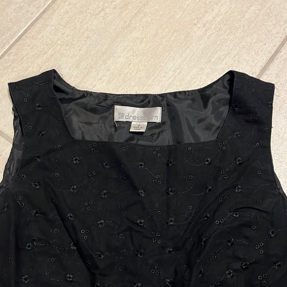 Dressbarn Lined Black Eyelet Top - Picture 3 of 5